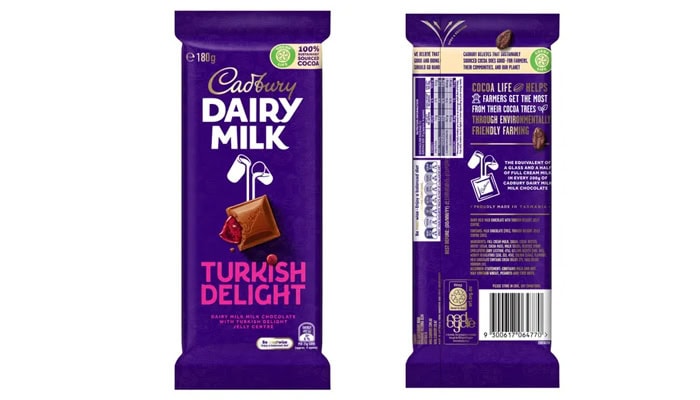 Cadbury Dairy Milk Turkish Delight milk chocolate